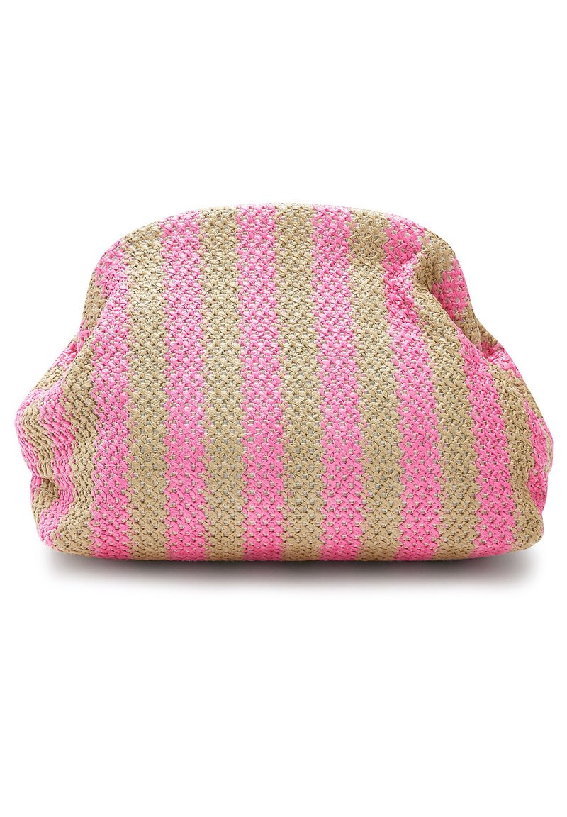 Next STRIPED RAFFIA CLUTCH BAG Clutch neutral pink/beige Zalando.be