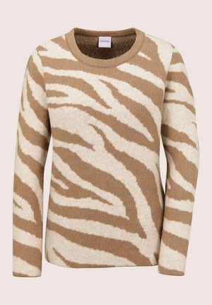 MADELEINE, MADELEINE PULLOVER STRICKPULLOVER MIT ZEBRA-MUSTER - Jumper - caramel   pearl white