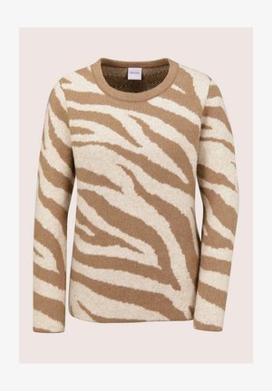MADELEINE, MADELEINE PULLOVER STRICKPULLOVER MIT ZEBRA-MUSTER - Jumper - caramel pearl white