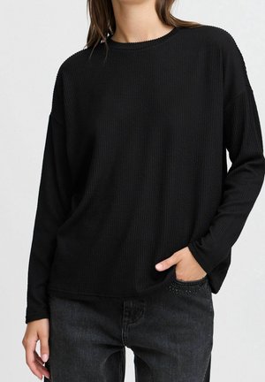 Langærmet T-shirt - black