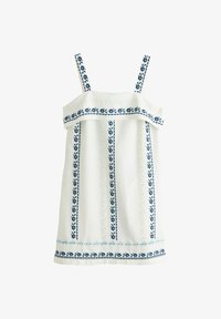 Non selezionato, white blue floral embroidery