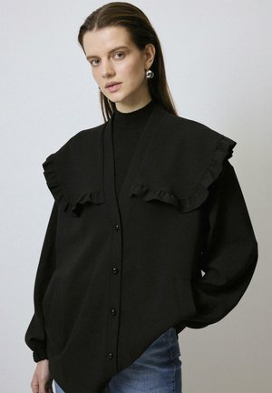 WIDE COLLAR - Gilet - black