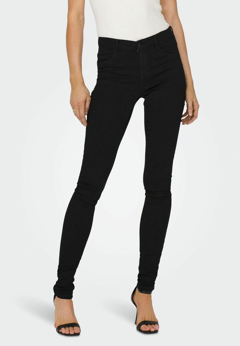 ONLY ONLRAIN MITTLERE TAILLE - Oprijete (skinny) kavbojke - black denim