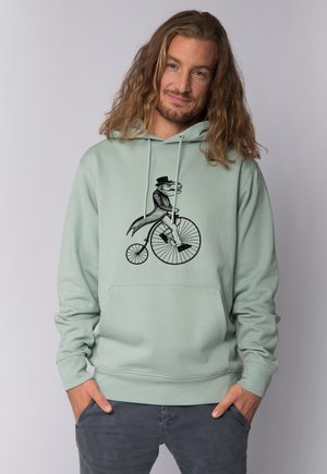 T-REX AUF FAHRRAD - Kapuzenpullover - aloe