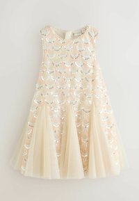 slim fit dress slacks Ivory Knot Front V-neck Sequin Mini Dress | Noosh