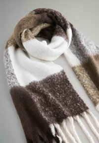 2 PACK WIDE CHECK AND PLAIN - Écharpe - check chocolate brown