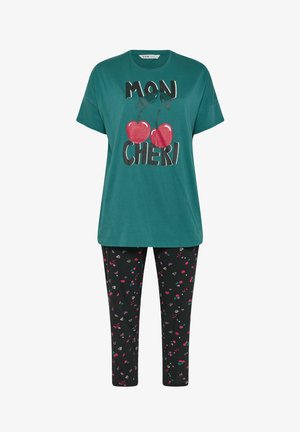 Yours Clothing, WOMEN'S PYJAMAS SET - Yöasusetti - green