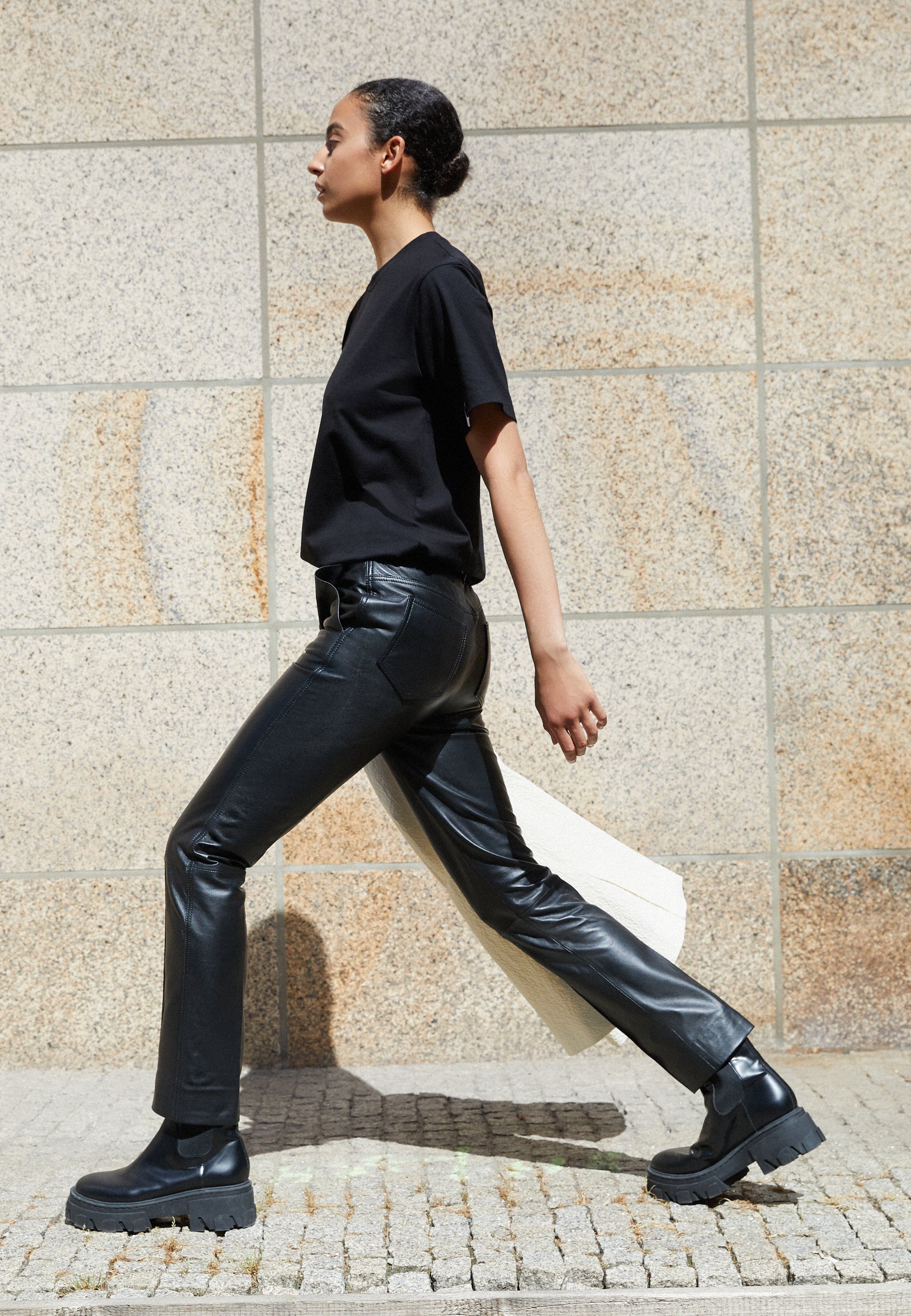 Straight-fit broek dames leren broeken | KLEDING.nl