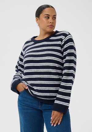 Kaffe Curve, KCCALLINEA - Pullover - midnight marine white stripe
