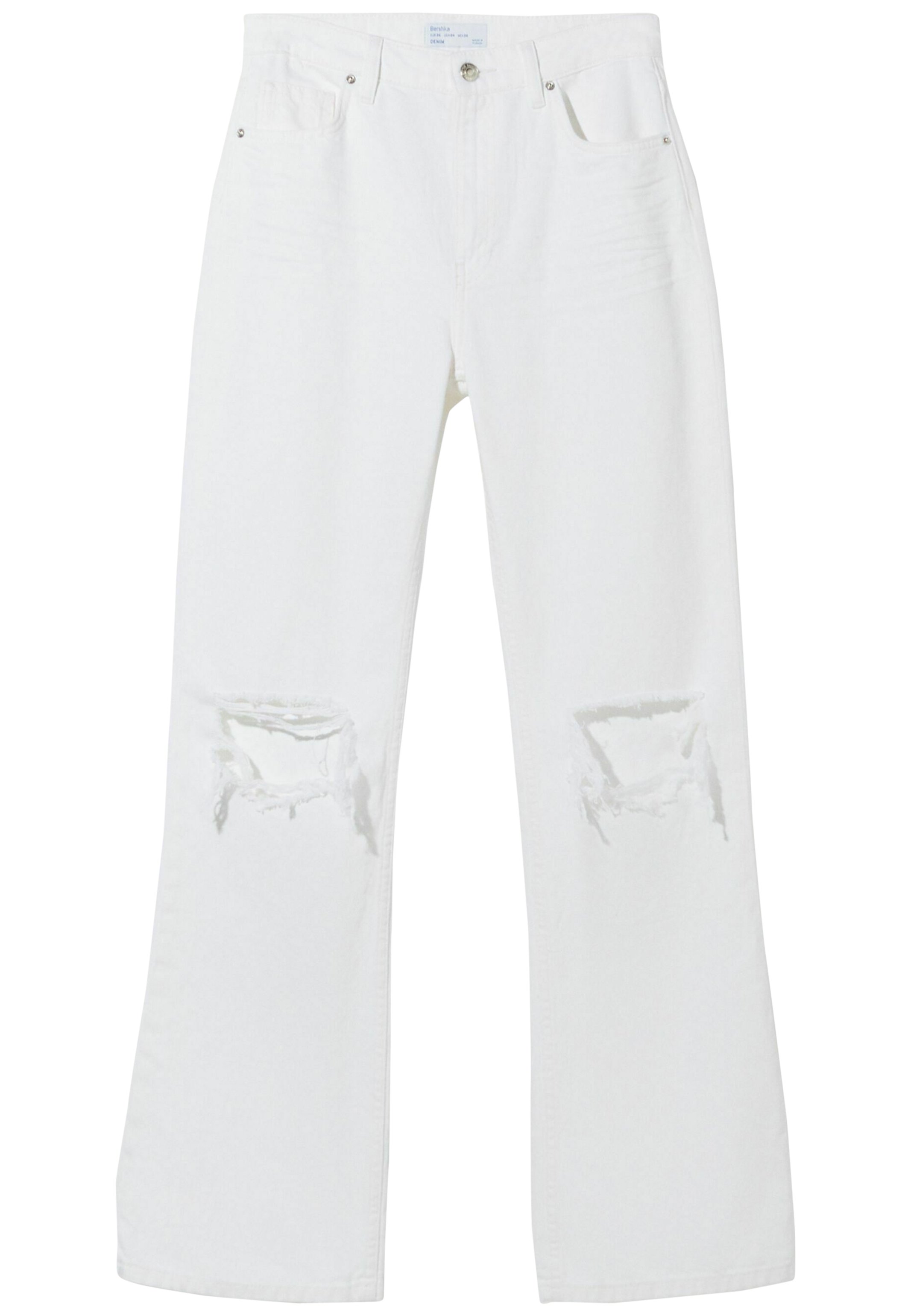 White straight leg jeans