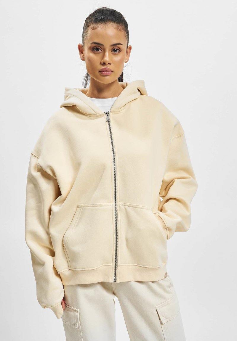 DEF HOODY - Majica s kapuljačom i patentnim zatvaračem - beige