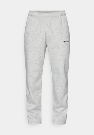 Pantalon de jogging gris en mélange de coton, avec une taille élastique et un petit logo brodé en marine sur la jambe gauche.