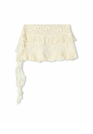 Bershka RUFFLED  - Mini skirt - beige