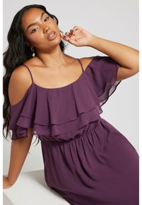 Yours Clothing FRILL COLD SHOULDER MAXI DRESS - Maxiklänning - purple