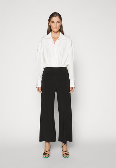 Norma Kamali SUPER OVERSIZED BOYFRIEND SHIRT BODYSUIT - Μπλούζα - snow white