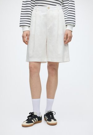 Marc O'Polo DENIM LINEN BLEND SHORTS - Shorts - silky white