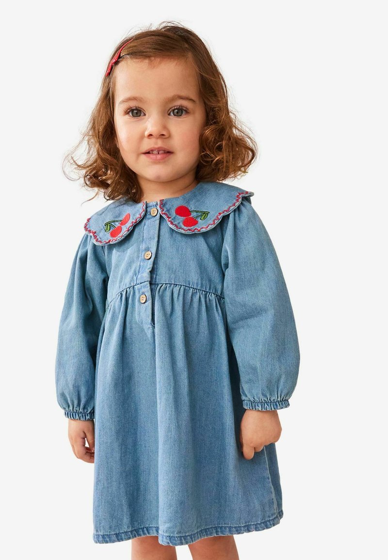 Next CHERRY EMBROIDERED - REGULAR FIT - Kasdienė suknelė - blue denim