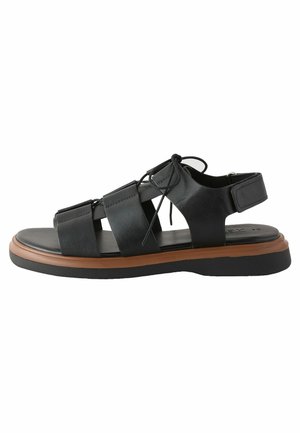 Walking sandals - black leather