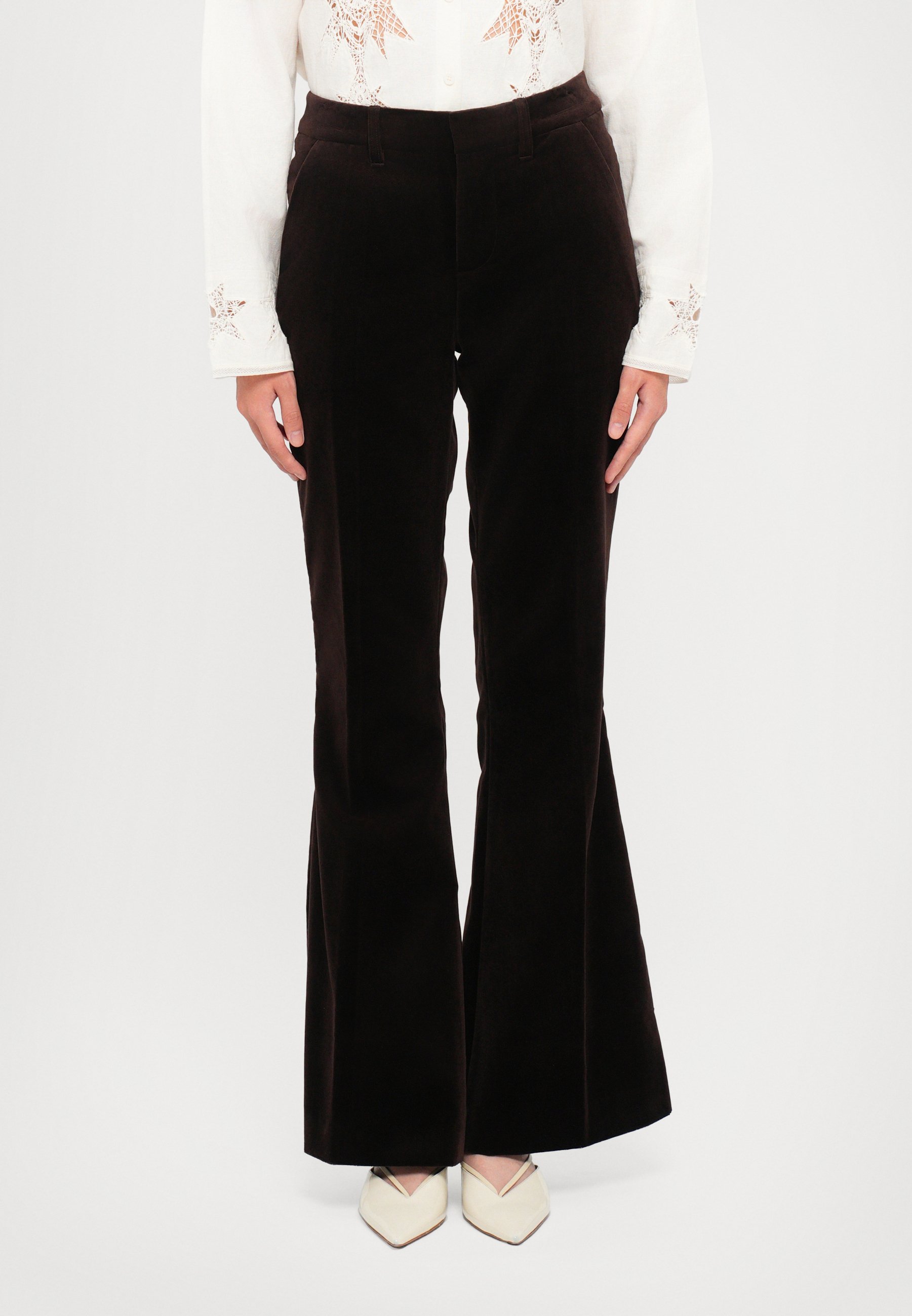 Pantalon Zadig & Voltaire En Velours Côtelé Kaki – Taille 34fr, Coupe Droite, Occasion