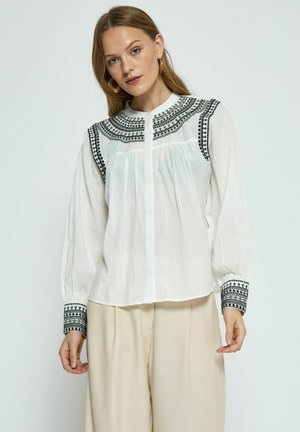 PEPPERCORN TORVI LONG SLEEVE  - Bluza z gumbi - p cloud dancer print