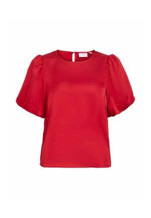VILA, VIELLETTE 2/4 SATIN PUFF TOP - NOOS - Blouse - savvy red
