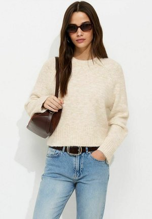 New Look, RAGLAN SLEEVE KNITTED JUMPER - Jumper - cream
