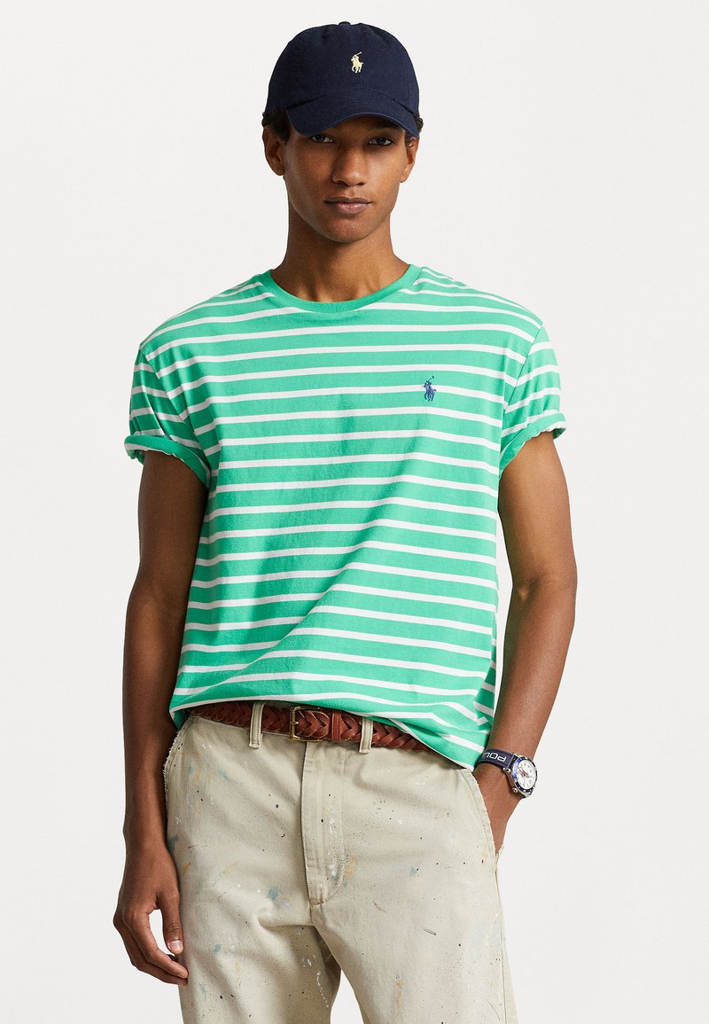 Polo Ralph Lauren CLASSIC FIT STRIPED JERSEY T-SHIRT - Print T-shirt - classic kelly/white