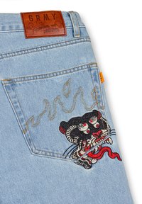 Grimey WASHED - Vaqueros rectos - azul claro lavado