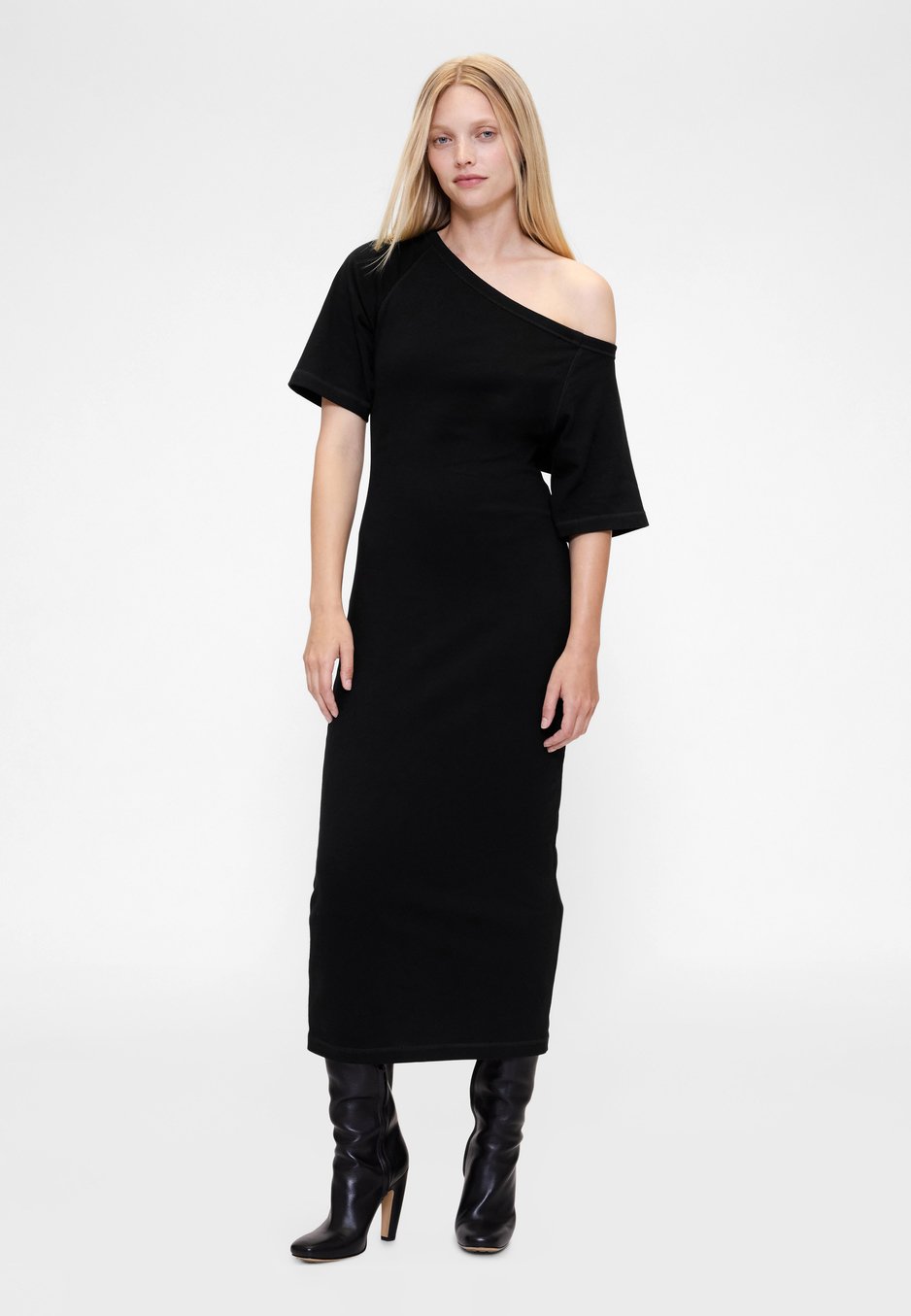 GAP GAPSTUDIO JERSEY OFF-SHOULDER MIDI DRESS - Jersey dress