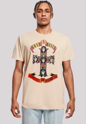GUNS N ROSES BAND APPETITE FOR DESTRUCTION - Print T-shirt - sand