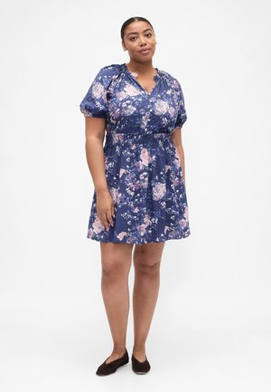 PUFF SMOCKED MINI - Rochie de zi - blue