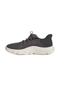 Gray athletic shoe with a textured upper, lace-up closure, and a chunky white sole. Features "ARCH RISE" embossed on the side.