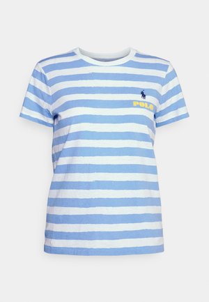 STRIPED JERSEY GRAPHIC TEE - T-shirt con stampa - blue/white