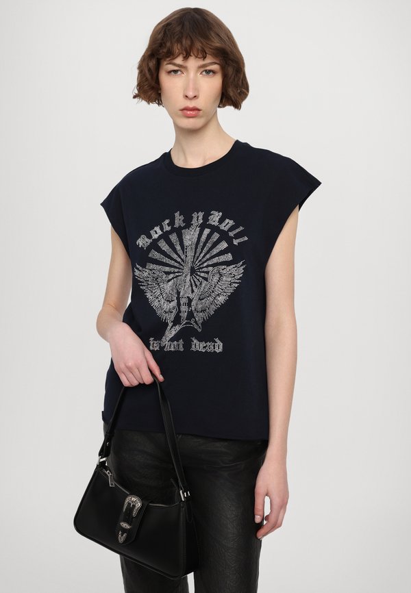 CLOE GUITAR WINGS STRASS - Print T-shirt - encre3