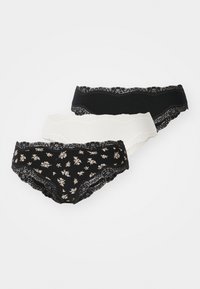 VIVANCE BY LASCANA BRASILSLIP BLÜMCHEN 3 PACK - Slip - black
