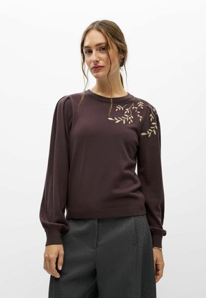 Object, KNITTED PULLOVER OBJTHESS - Pullover - seal brown