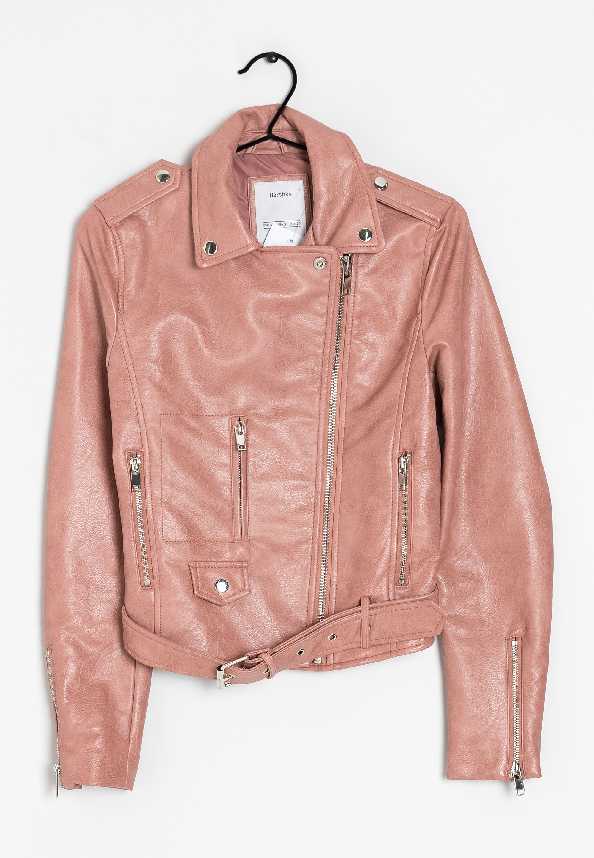 Bershka Leather jacket pink (Pre-owned) Zalando