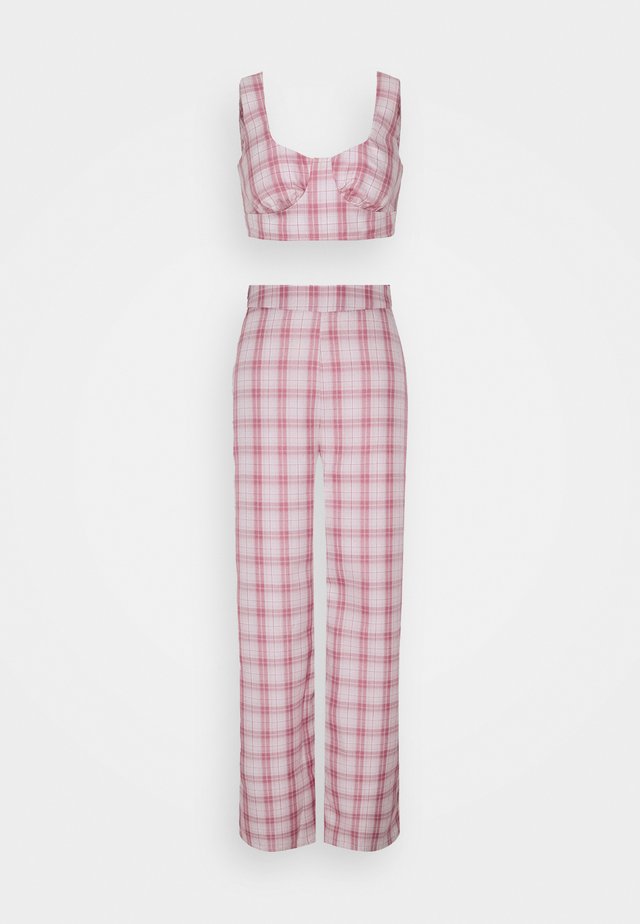 GINGHAM BRALET AND WIDE LEG - Linne - pink