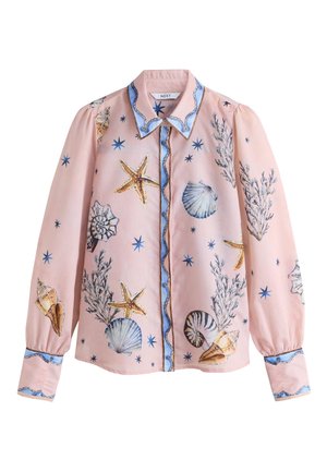 Next, REGULAR FIT - LONG SLEEVE LIGHTWEIGHT SHIRT . - Blúzka so zapínaním na gombíky - pink shell print