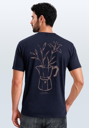 Neverless, Print T-shirt - slim fit navy