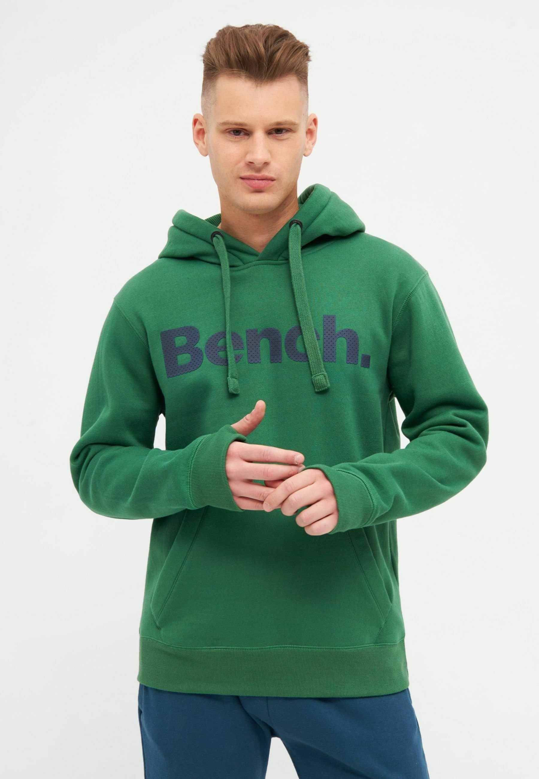 Sweat à Capuche Homme Bench - Vert, Taille XL, Fermeture éclair Intégrale - Très Bon état