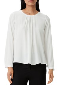 comma MIT PLISSEEFALTEN - Blouse - weiß