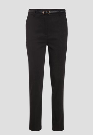 MIT GÜRTEL - Pantalon classique - noir