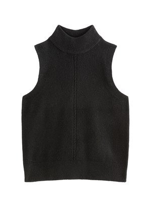 New Look, KNITTED HIGH NECK TABARD VEST - Top - black