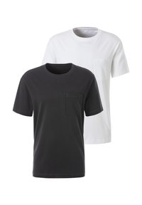 john devin 2 PACK - T-Shirt basic - anthrazit weiß