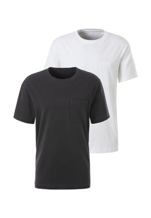 2 PACK - T-Shirt basic - anthrazit weiß