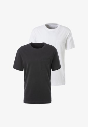 john devin 2 PACK - T-Shirt basic - anthrazit weiß
