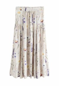 Next LIGHTWEIGHT - Jupe longue - ecru floral
