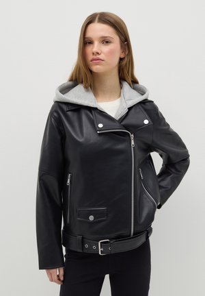 Faux leather jacket - black