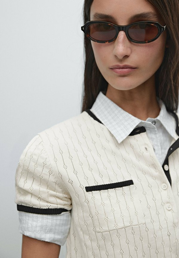 POINTELLE WITH SHORT SLEEVES - Print T-shirt - beige3